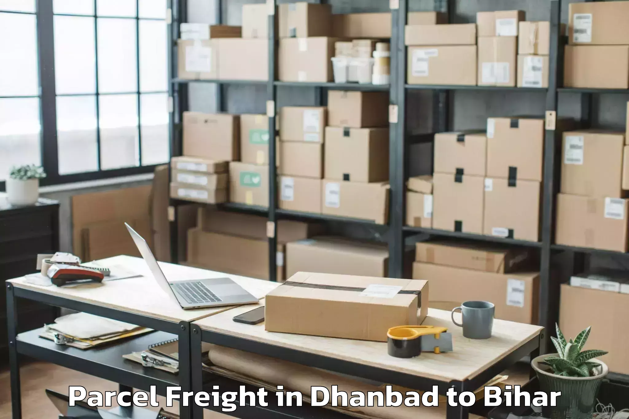 Easy Dhanbad to Jamui Parcel Freight Booking